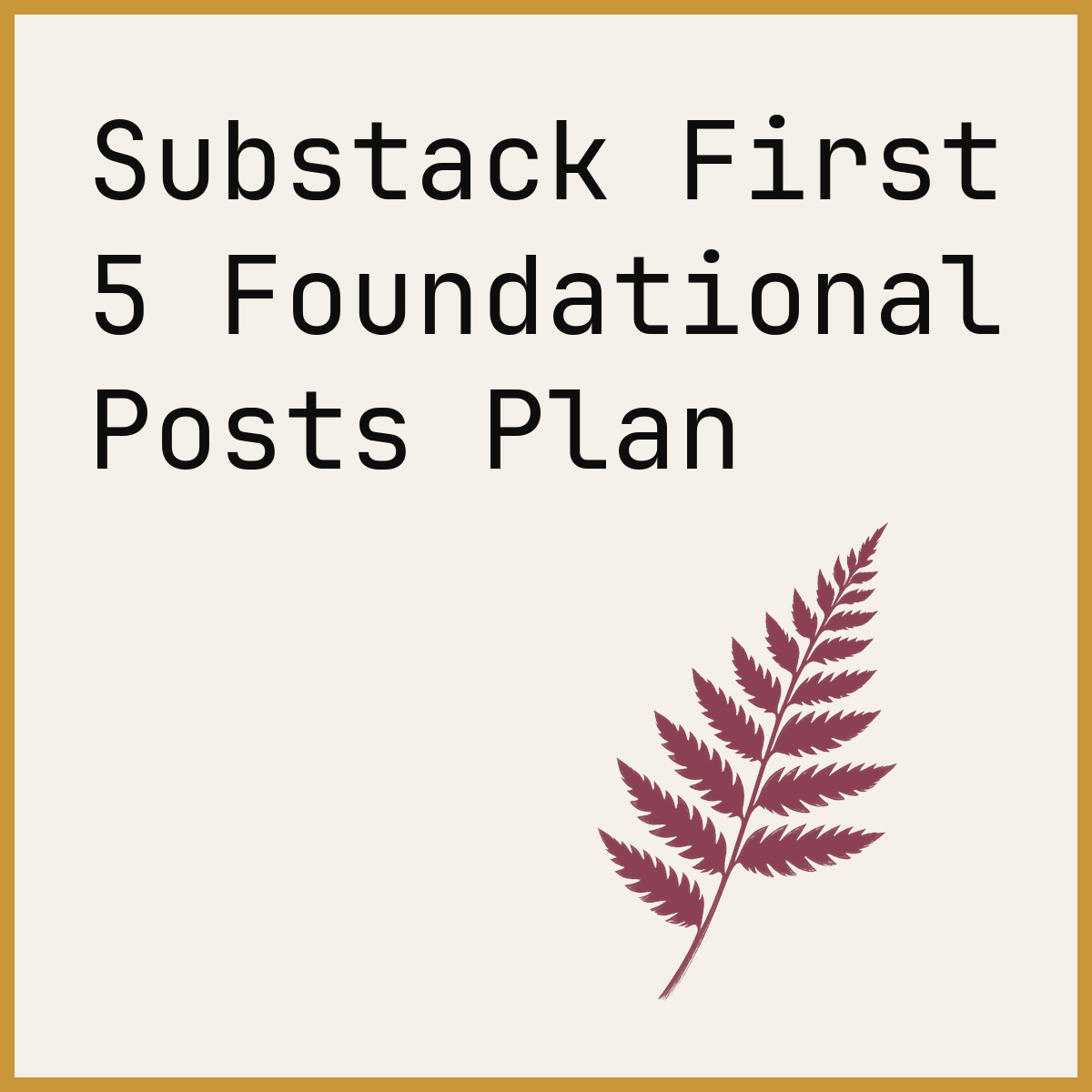 Substack First 5 Foundational Posts Plan