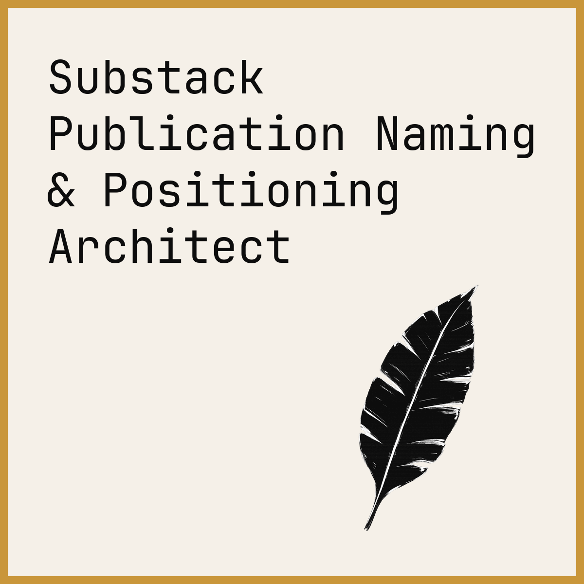 Substack Publication Naming & Positioning Architect