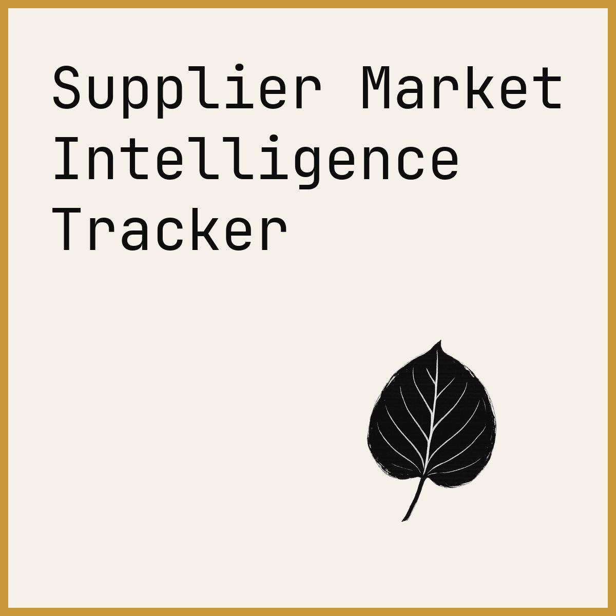 Supplier Market Intelligence Tracker