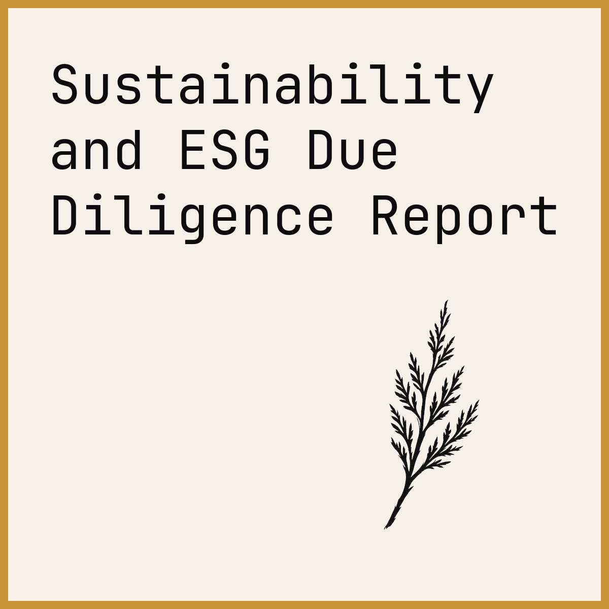Sustainability and ESG Due Diligence Report