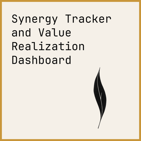 Synergy Tracker and Value Realization Dashboard