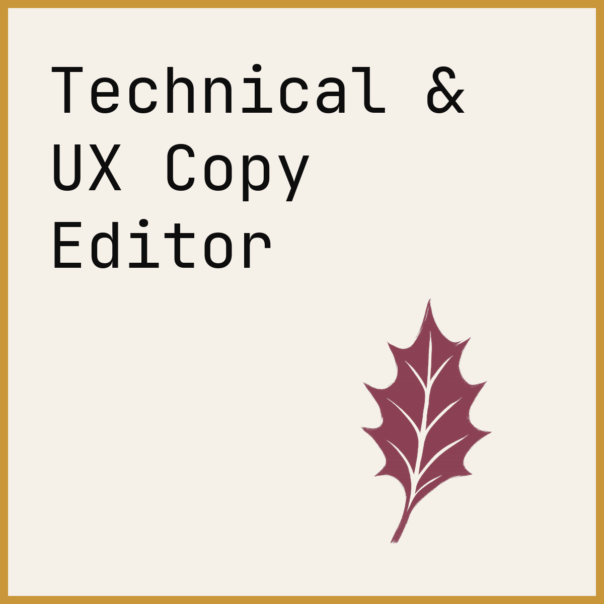 Technical & UX Copy Editor