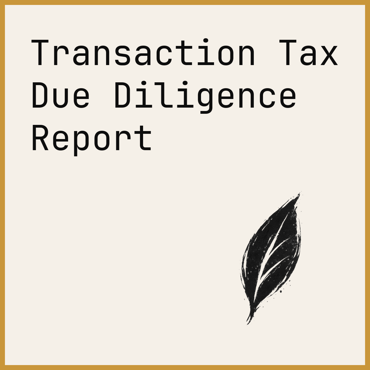 Transaction Tax Due Diligence Report