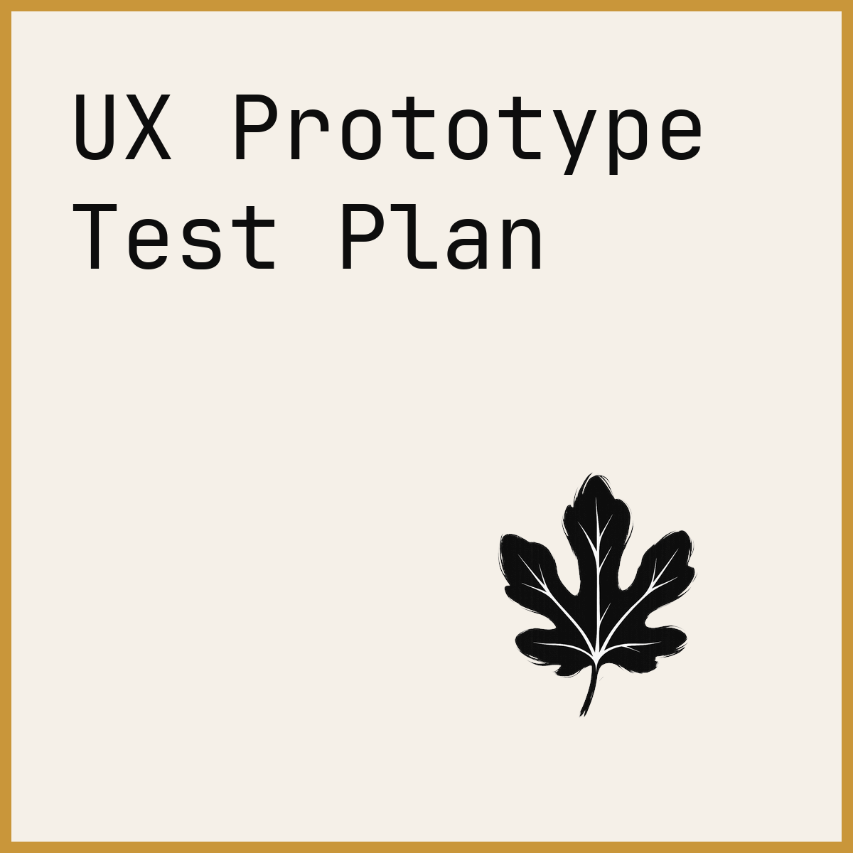 UX Prototype Test Plan