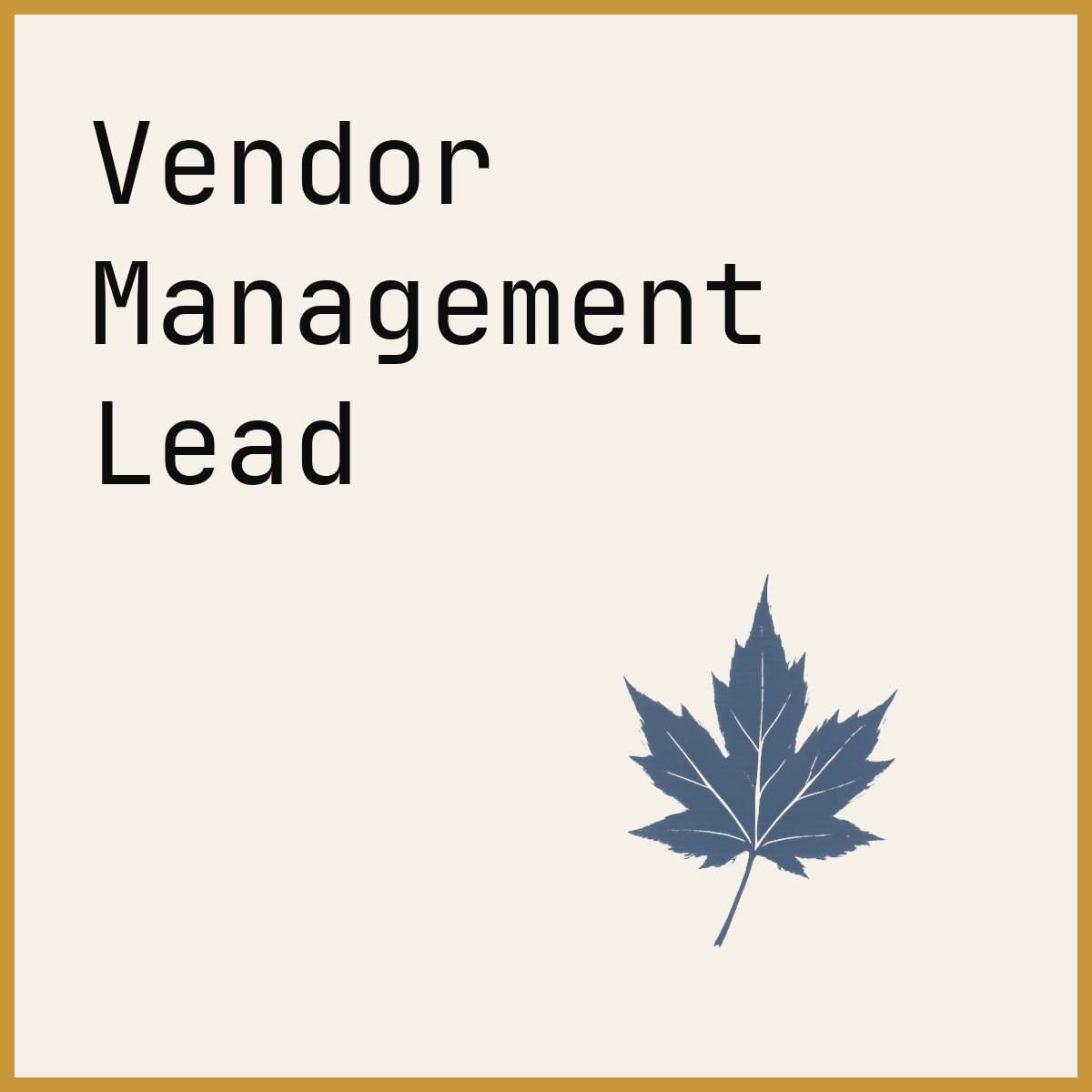 Vendor Management Lead