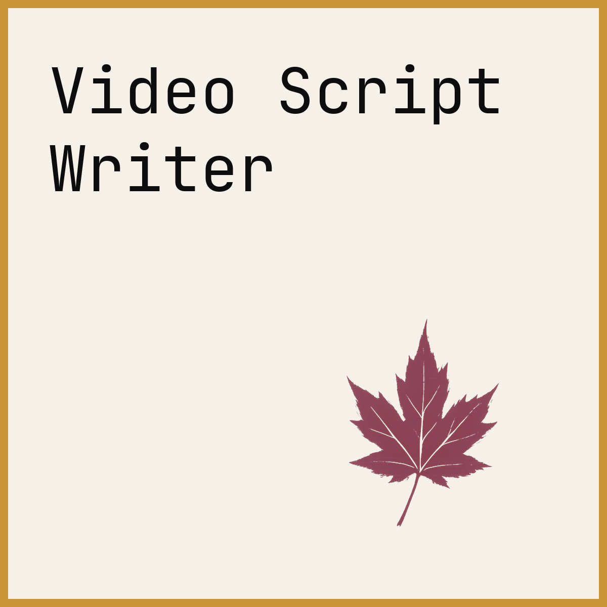 Video Script Writer